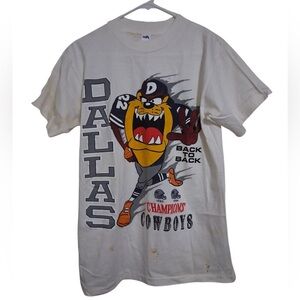 Vintage NFL Dallas Cowboys Graphic T-Shirt TAZ Medium
